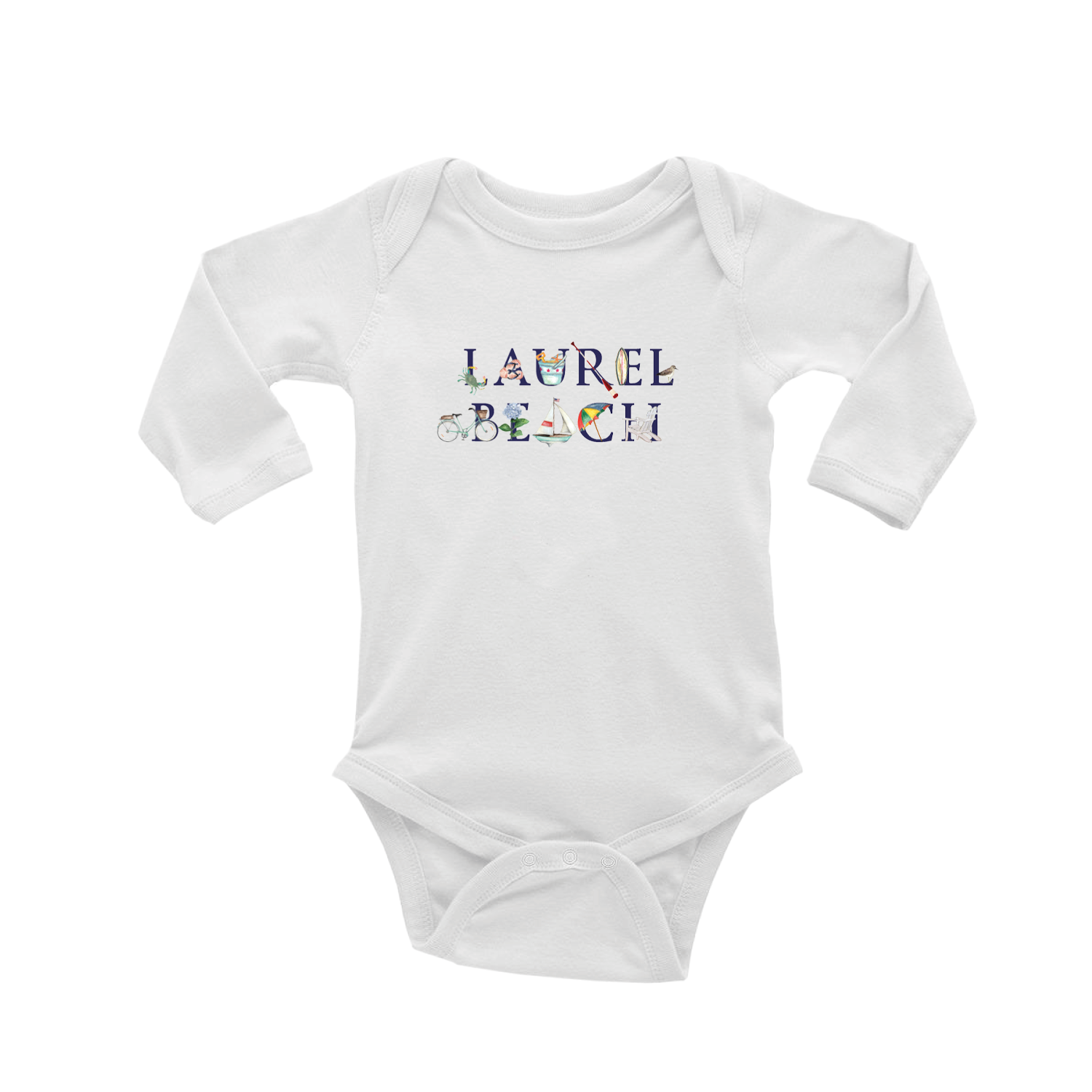 laurel beach baby snap up long sleeve