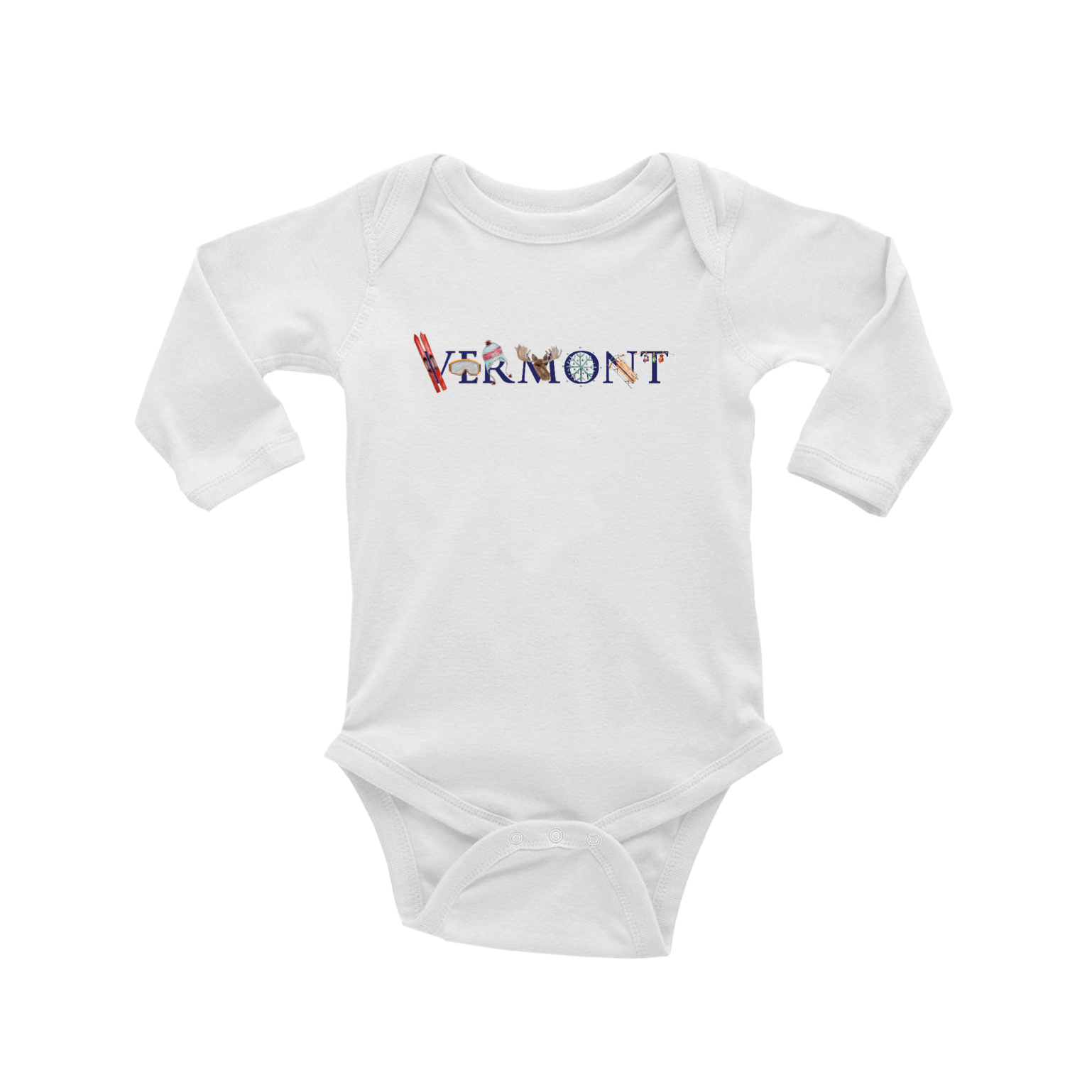 vermont winter baby snap up long sleeve