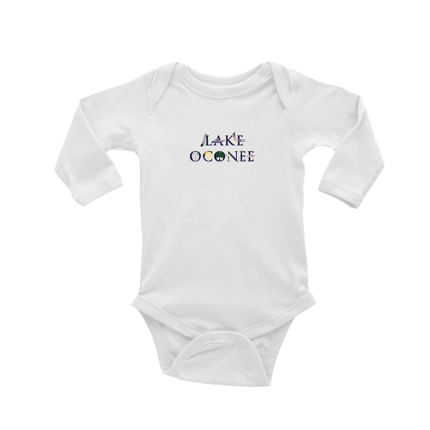 lake oconee baby snap up long sleeve