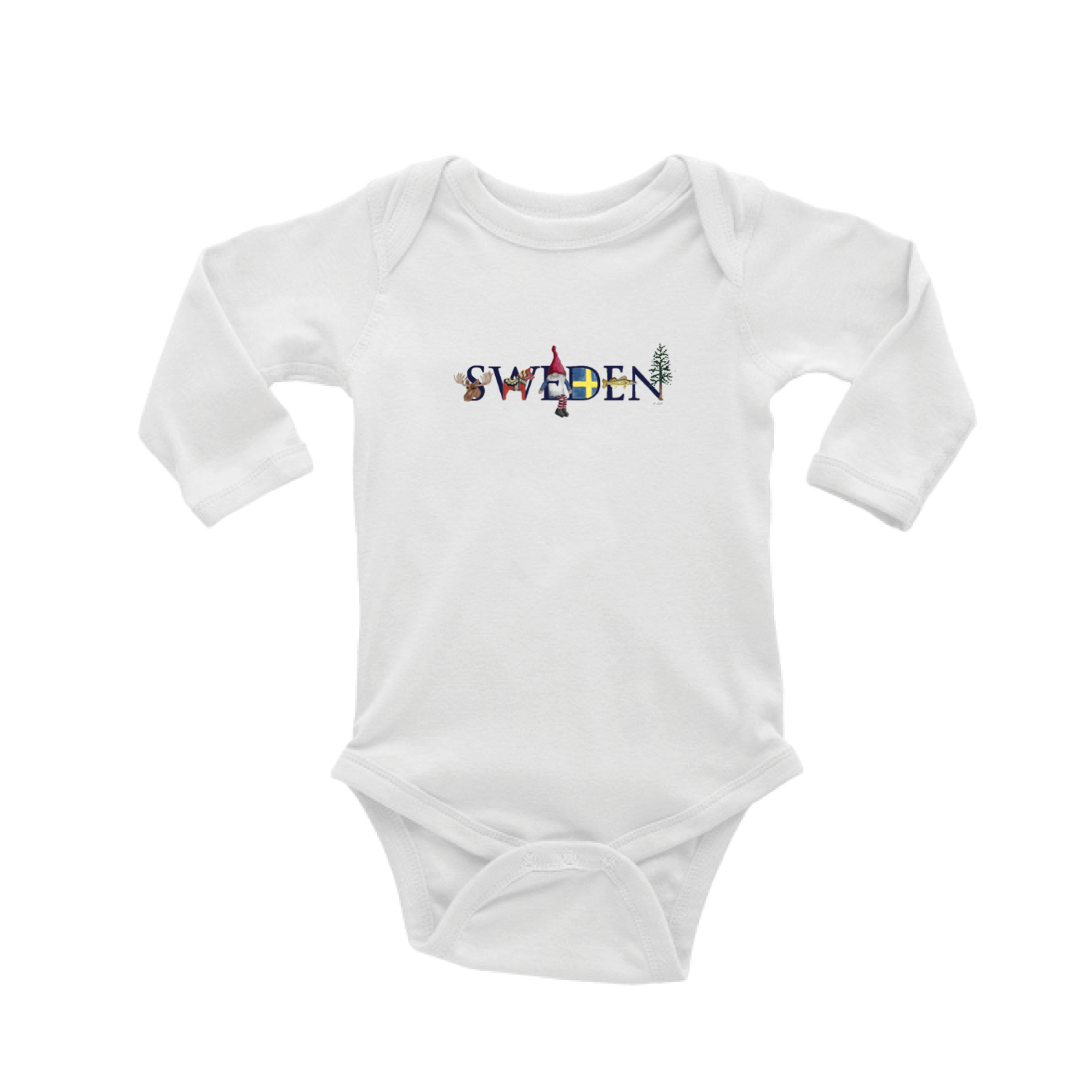 Sweden baby snap up long sleeve