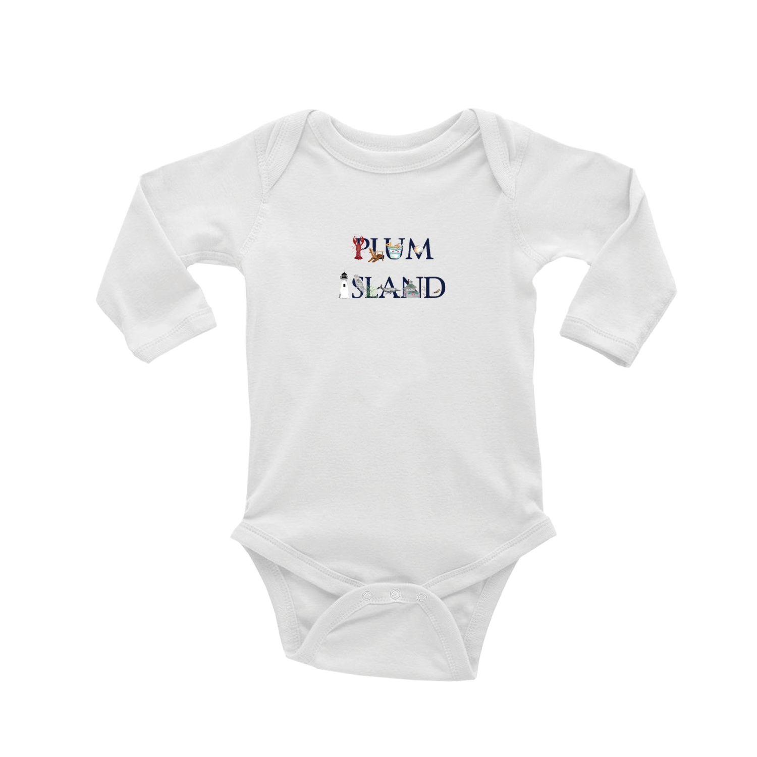 plum island baby snap up long sleeve