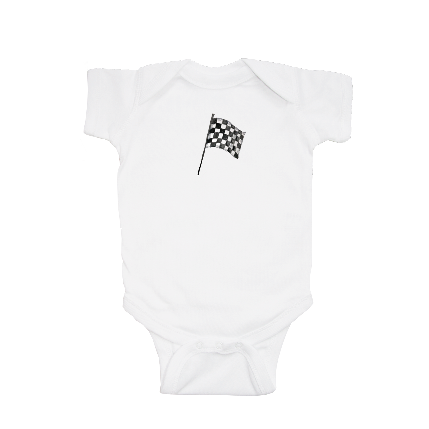race car flag baby snap up short sleeve