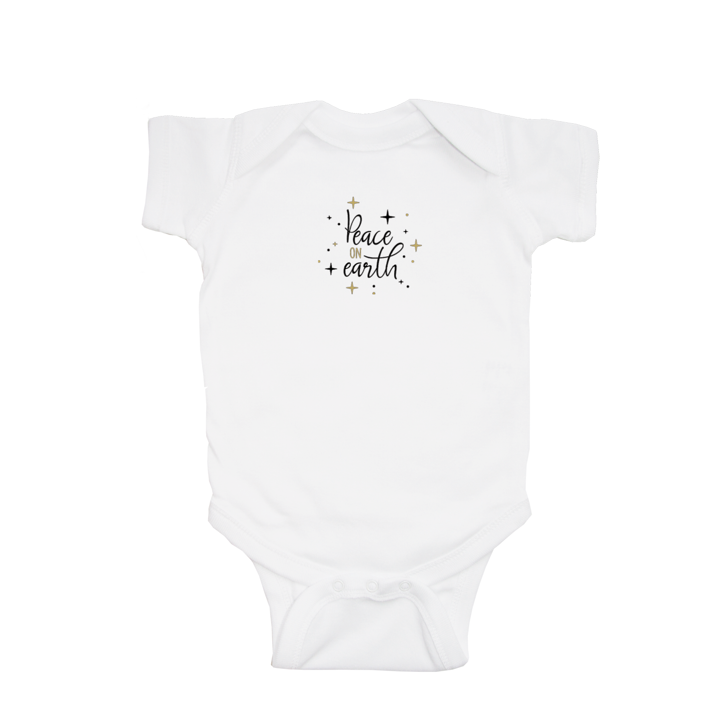 peace on earth baby snap up short sleeve