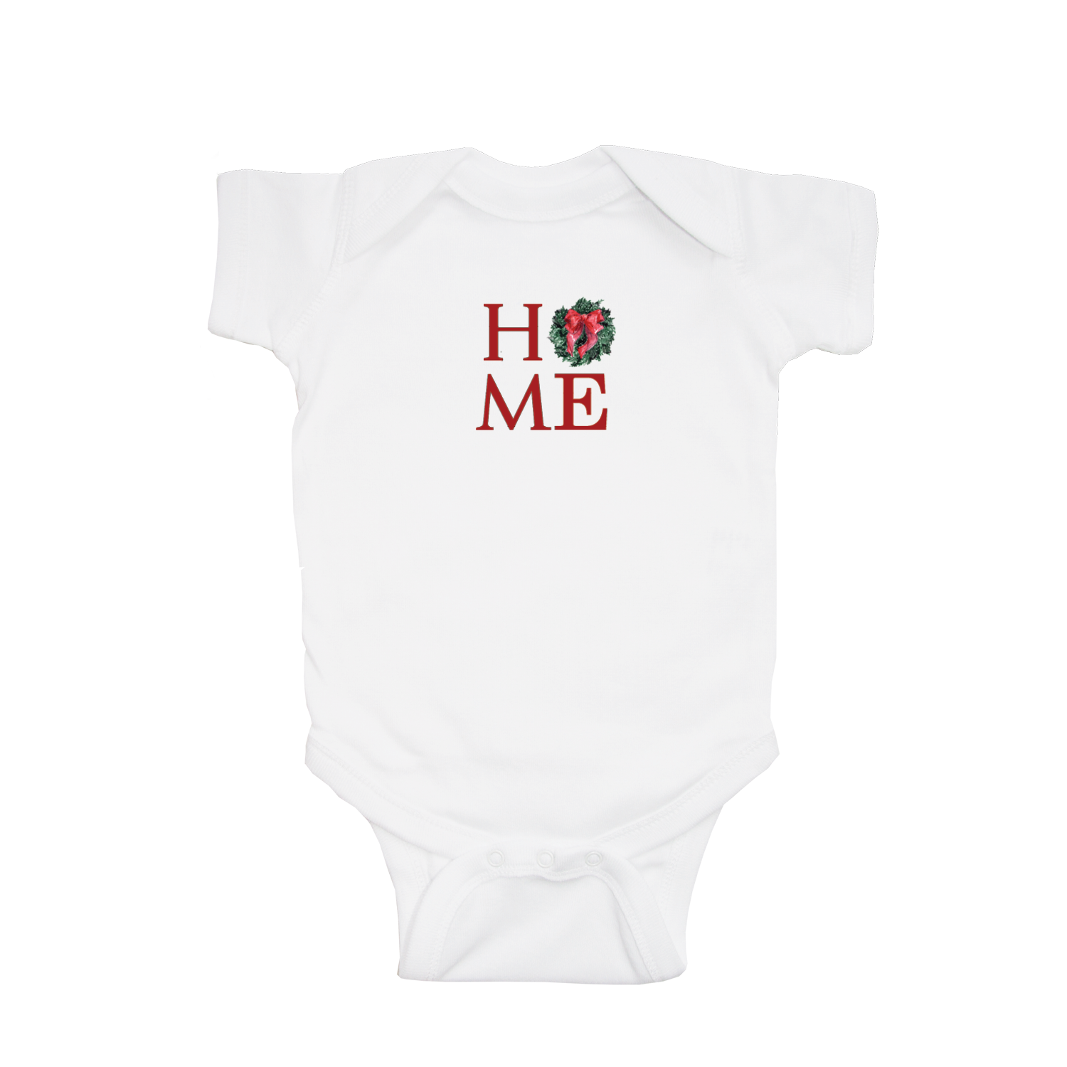 home wreath baby snap up short sleeve