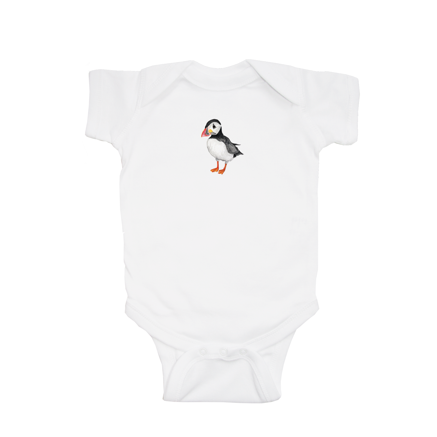 puffin baby snap up short sleeve