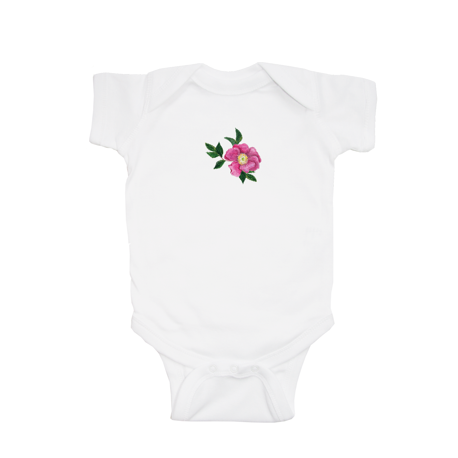 rugosa rose baby snap up short sleeve