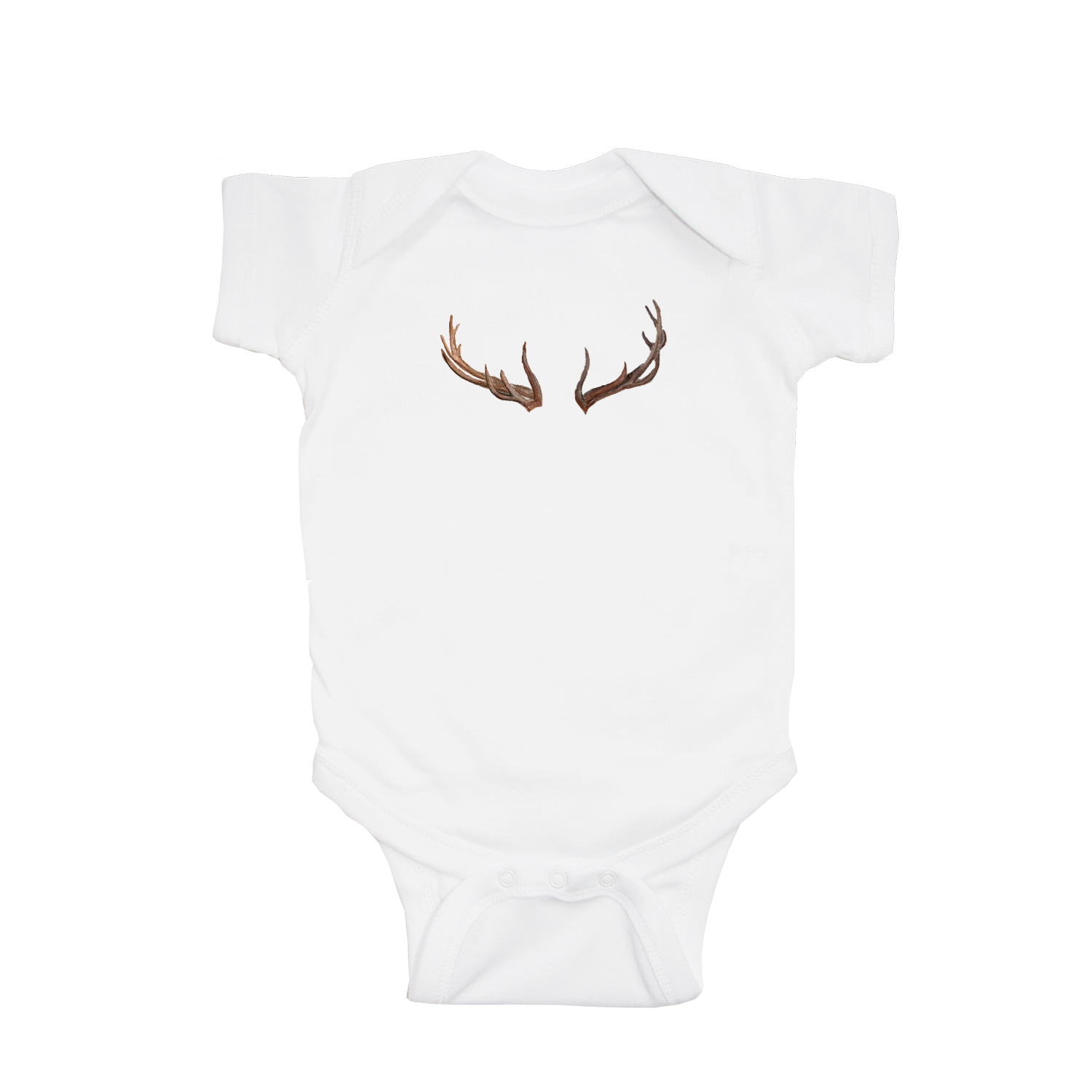 elk antlers baby snap up short sleeve
