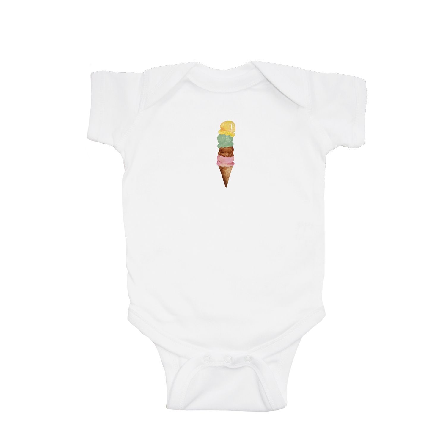four scoop cone baby snap up short sleeve
