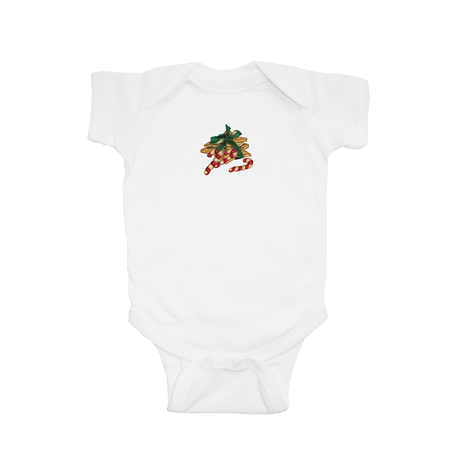 christmas cookies baby snap up short sleeve