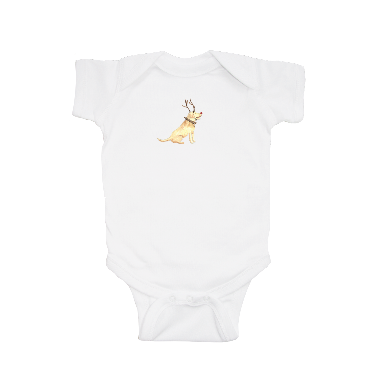 yellow lab with nose baby snap up short sleeve