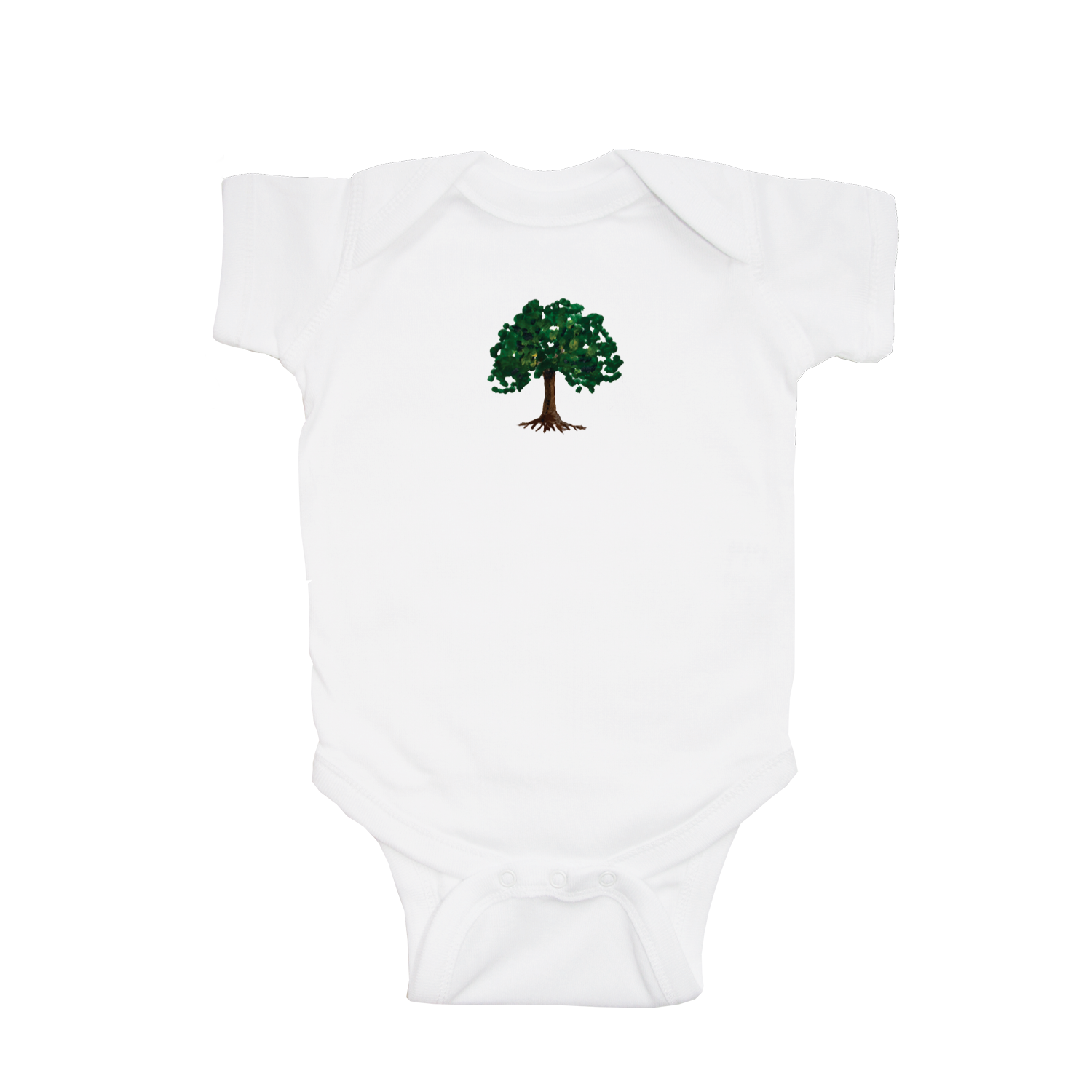 oak tree with roots baby snap up short sleeve