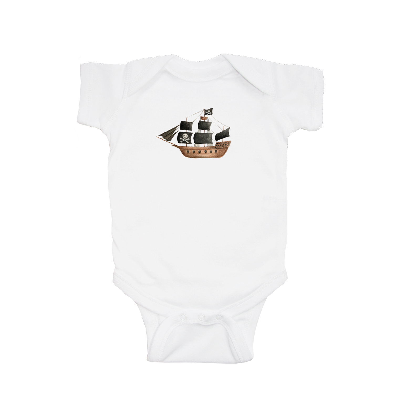 pirate ship baby snap up short sleeve