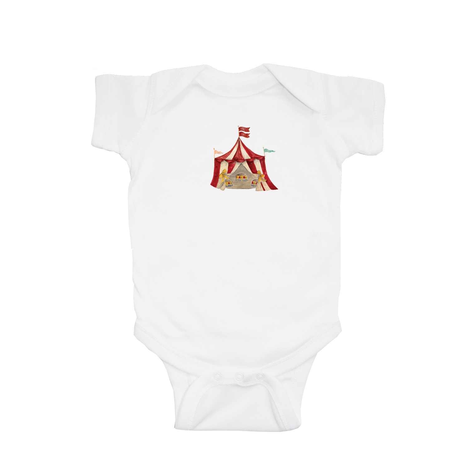 circus tent baby snap up short sleeve