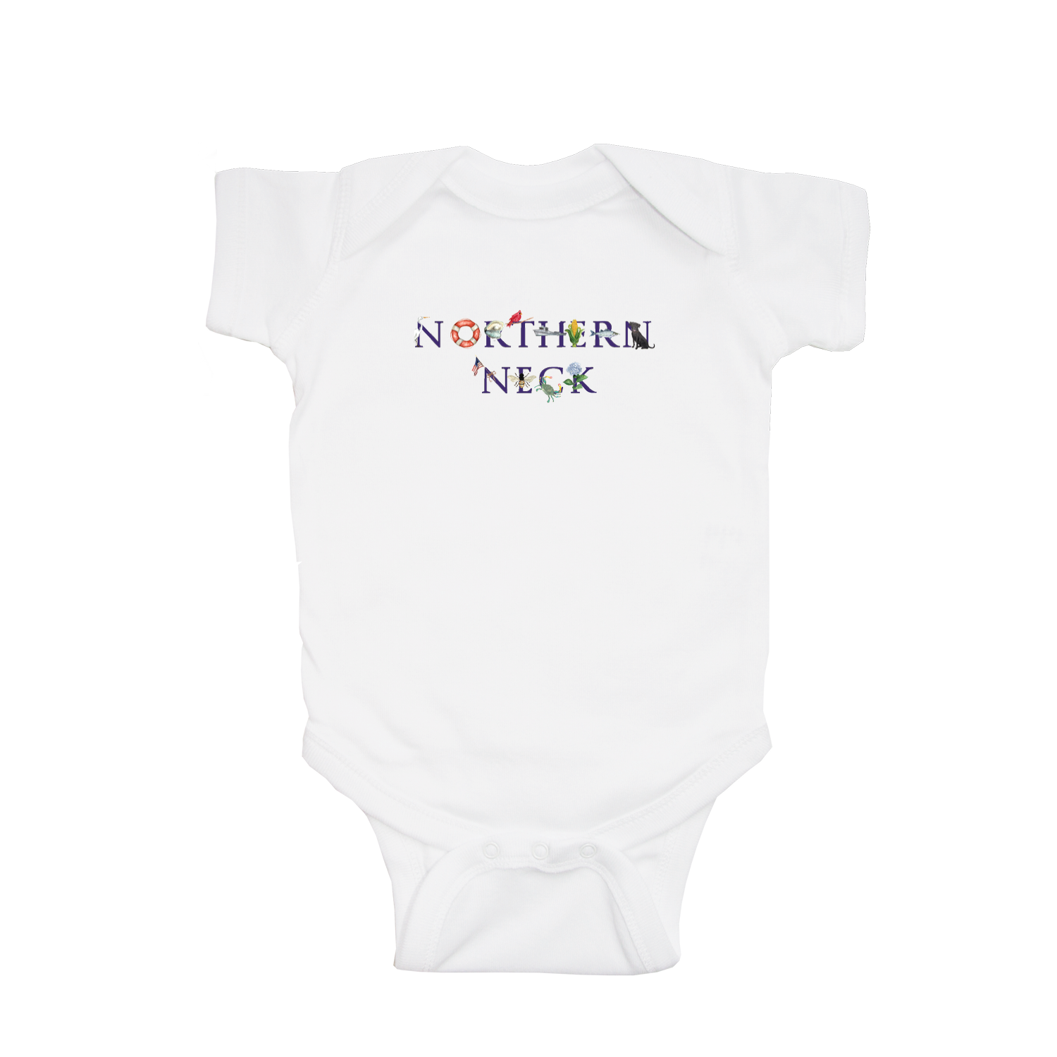northern neck baby snap up short sleeve
