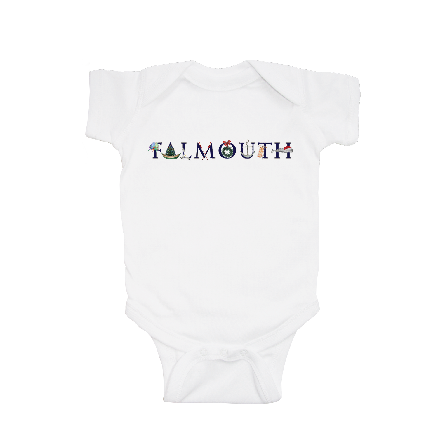 falmouth holiday baby snap up short sleeve