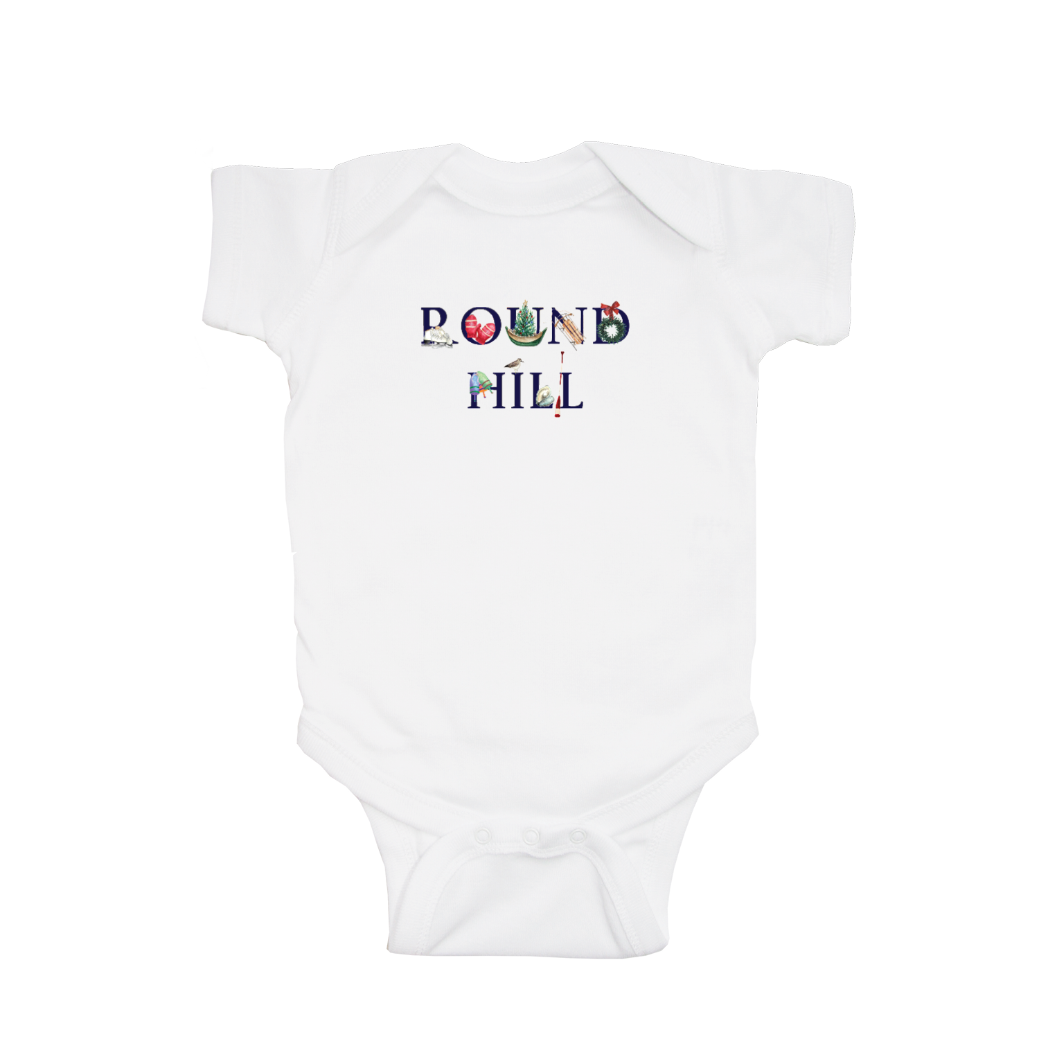 round hill winter holiday baby snap up short sleeve