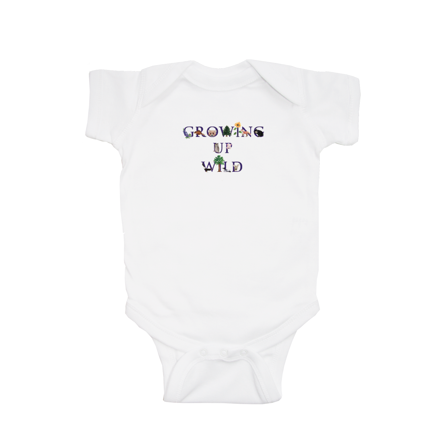 growing up wild baby snap up short sleeve