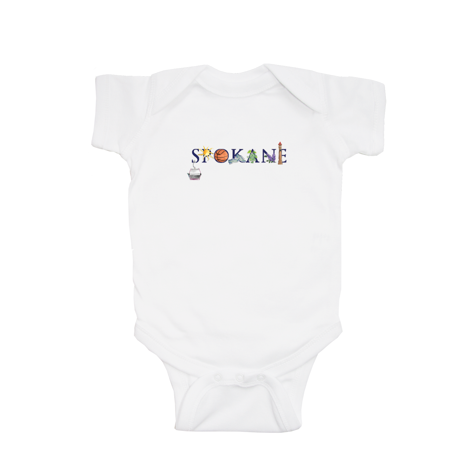 spokane baby snap up short sleeve