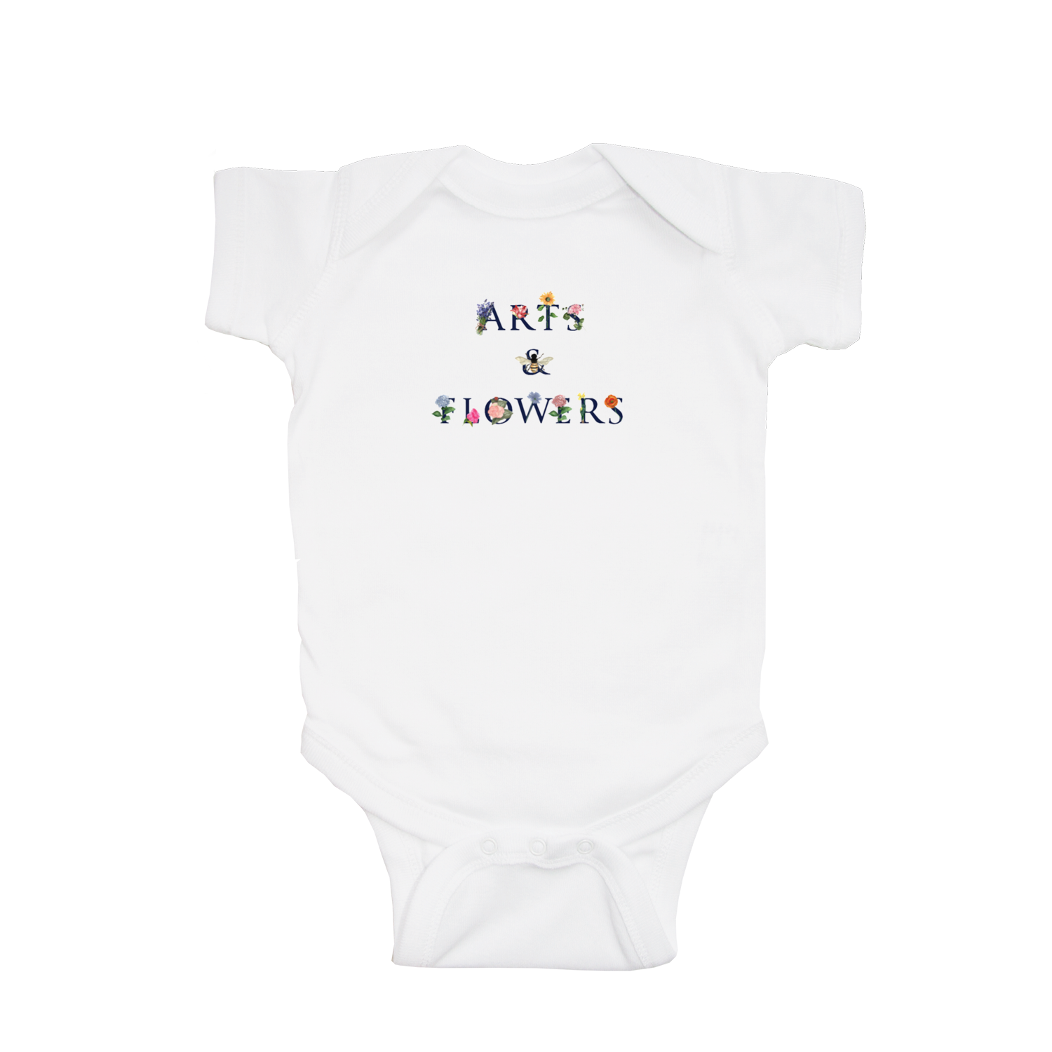 Arts and Flowers baby snap up short sleeve