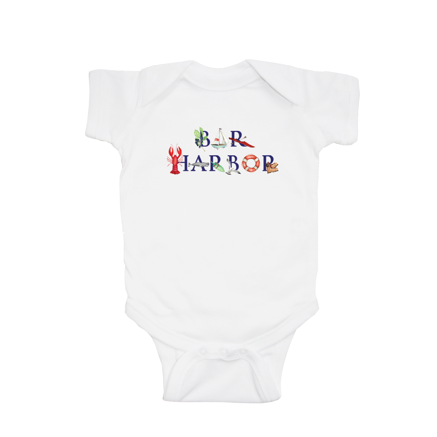 Bar Harbor baby snap up short sleeve