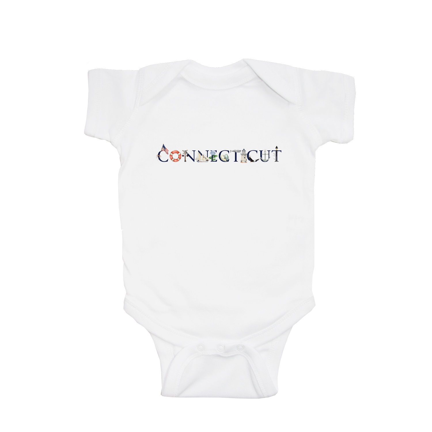 connecticut nautical baby snap up short sleeve