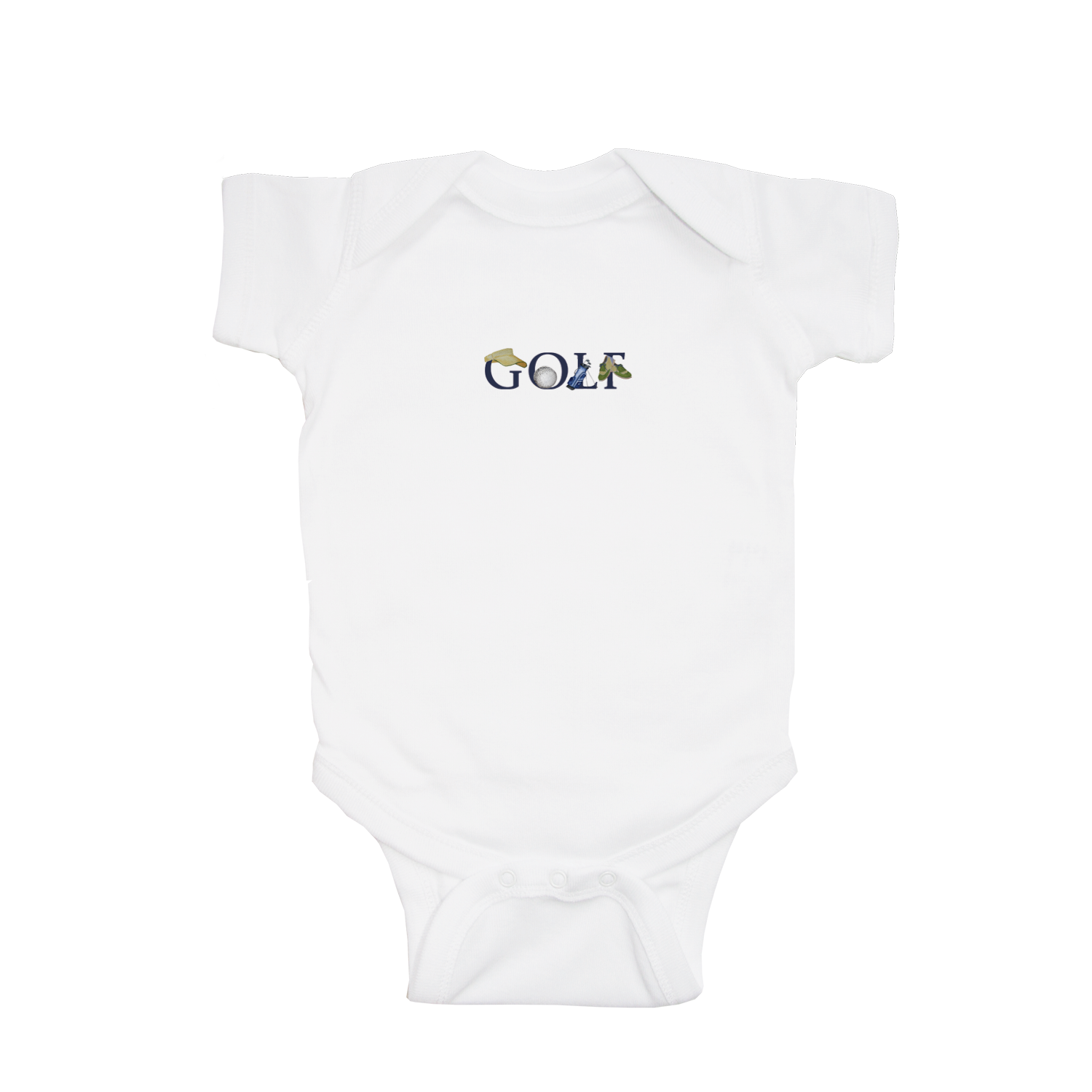 golf illu-stated baby snap up short sleeve