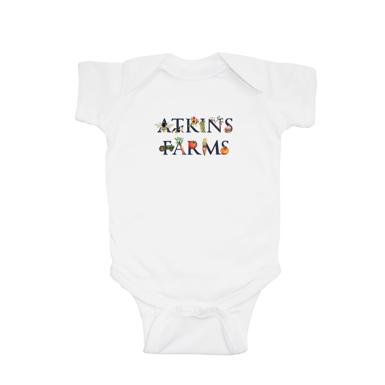 atkins farm baby snap up short sleeve