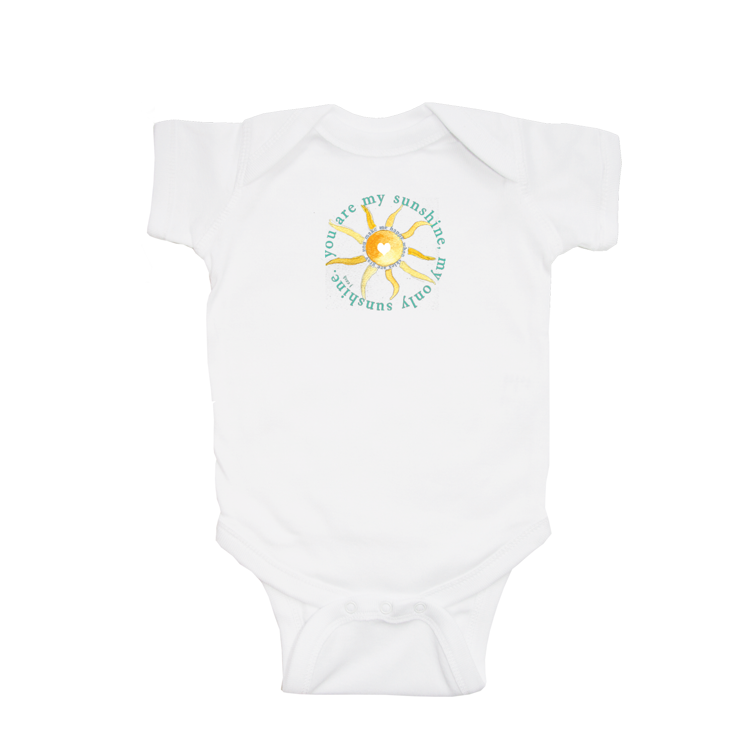 you are my sunshine baby snap up short sleeve