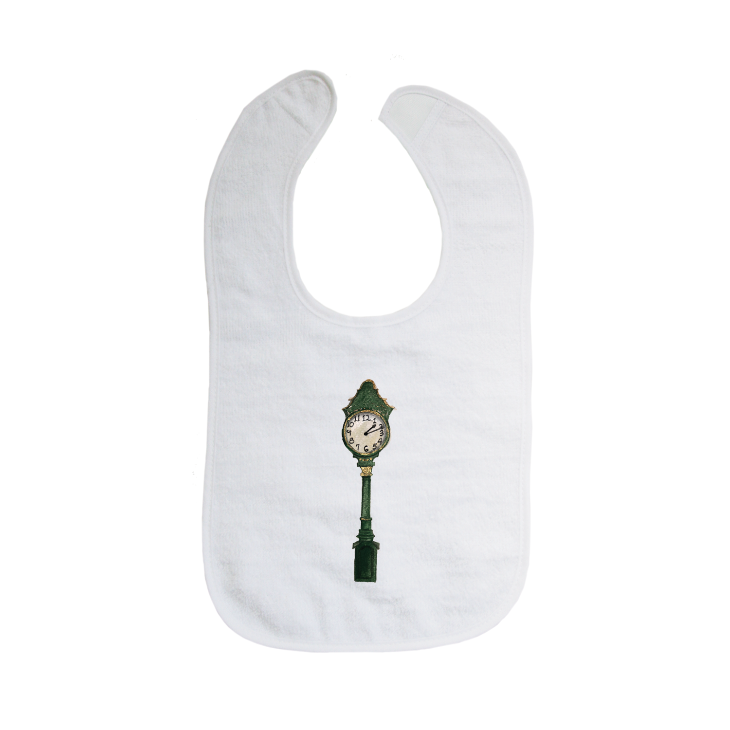 green clock bib