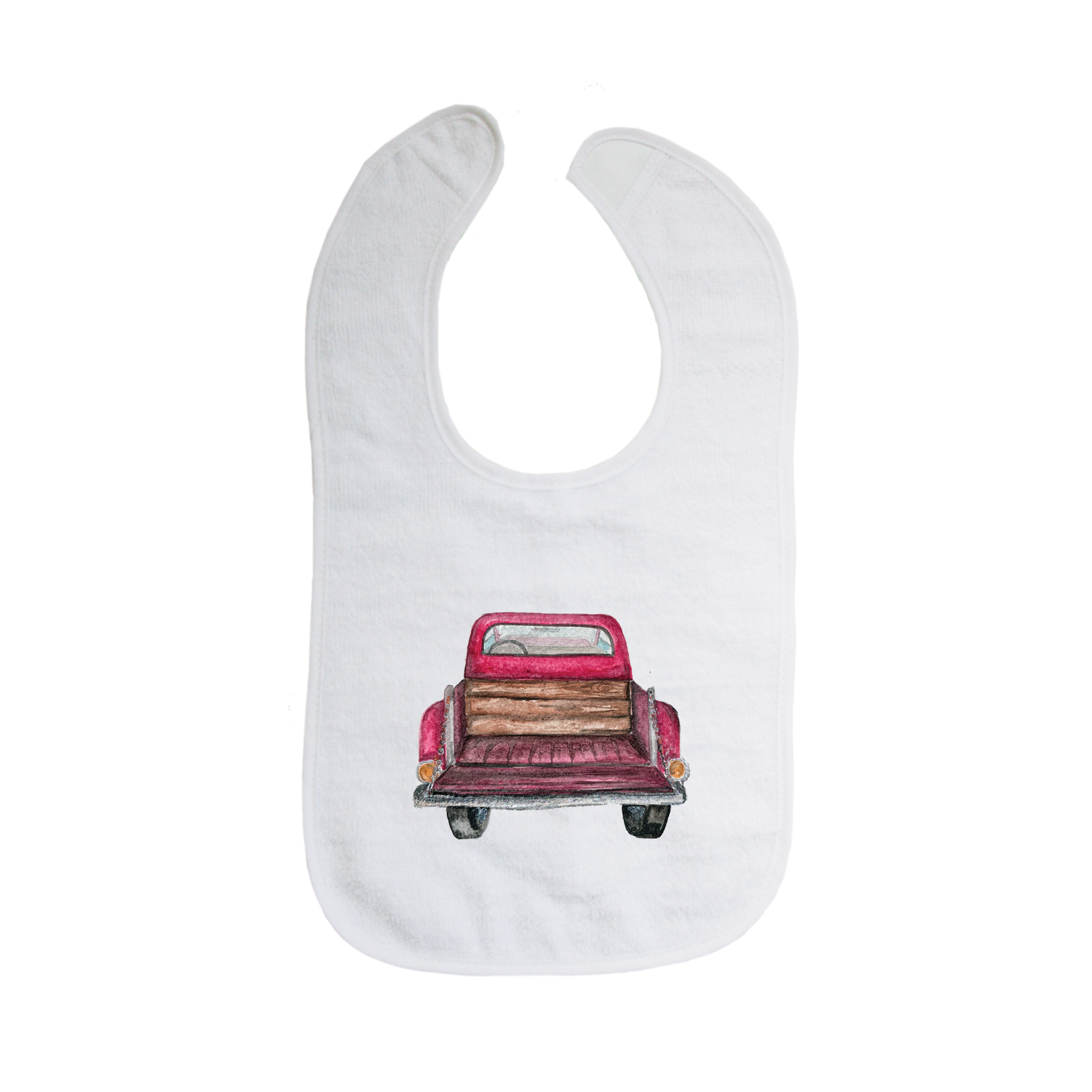 red pick up tailgate down bib