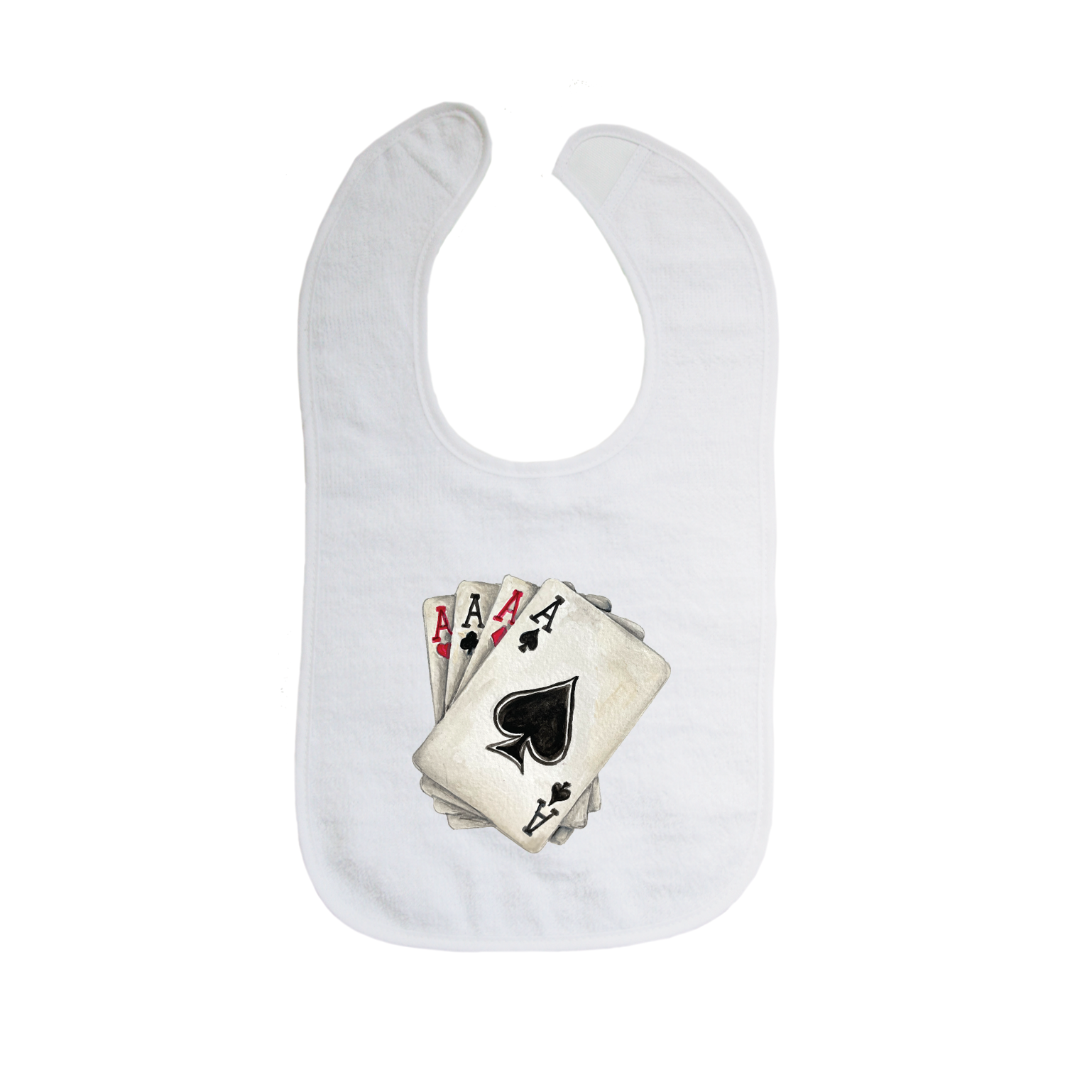 four aces playing cards bib