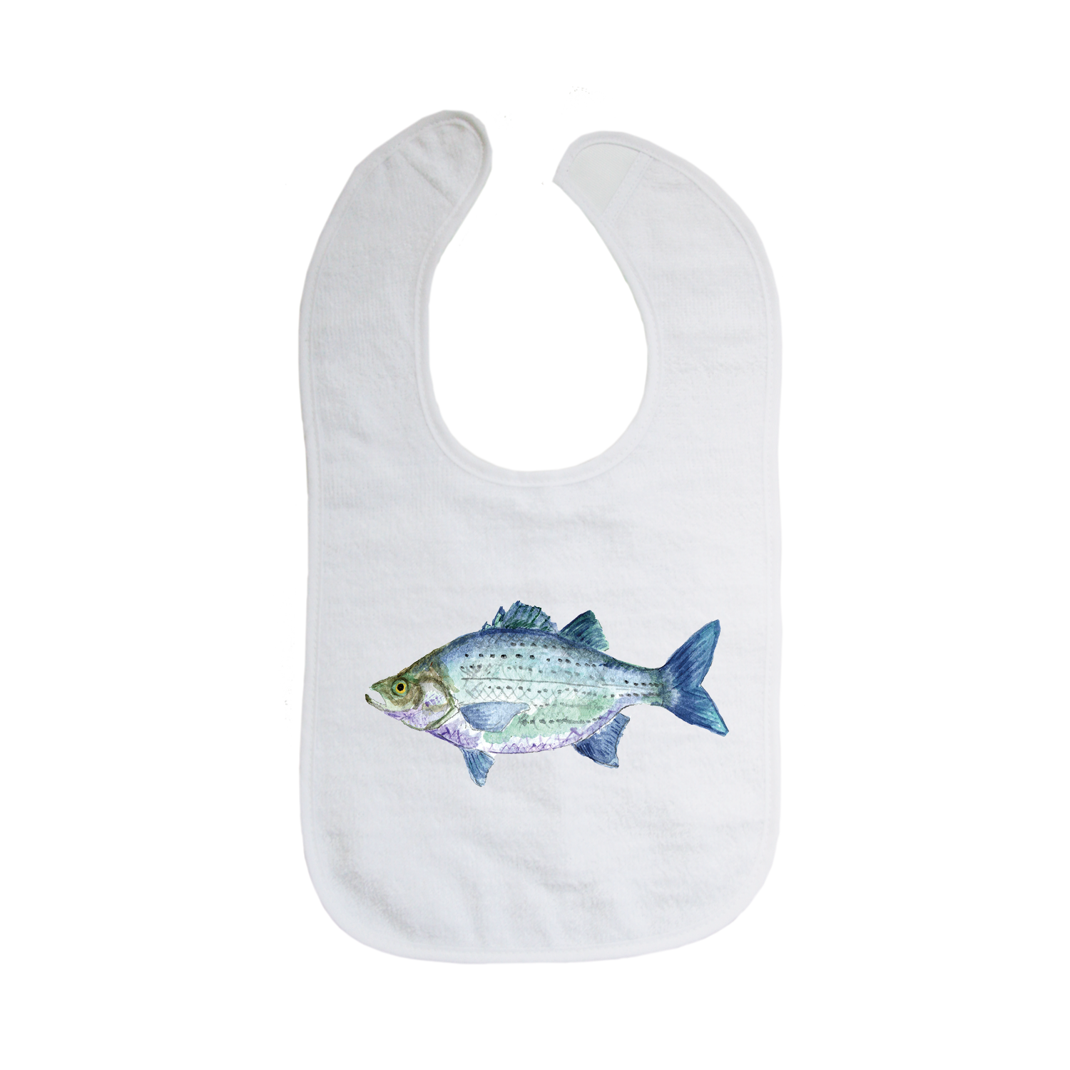 white bass bib