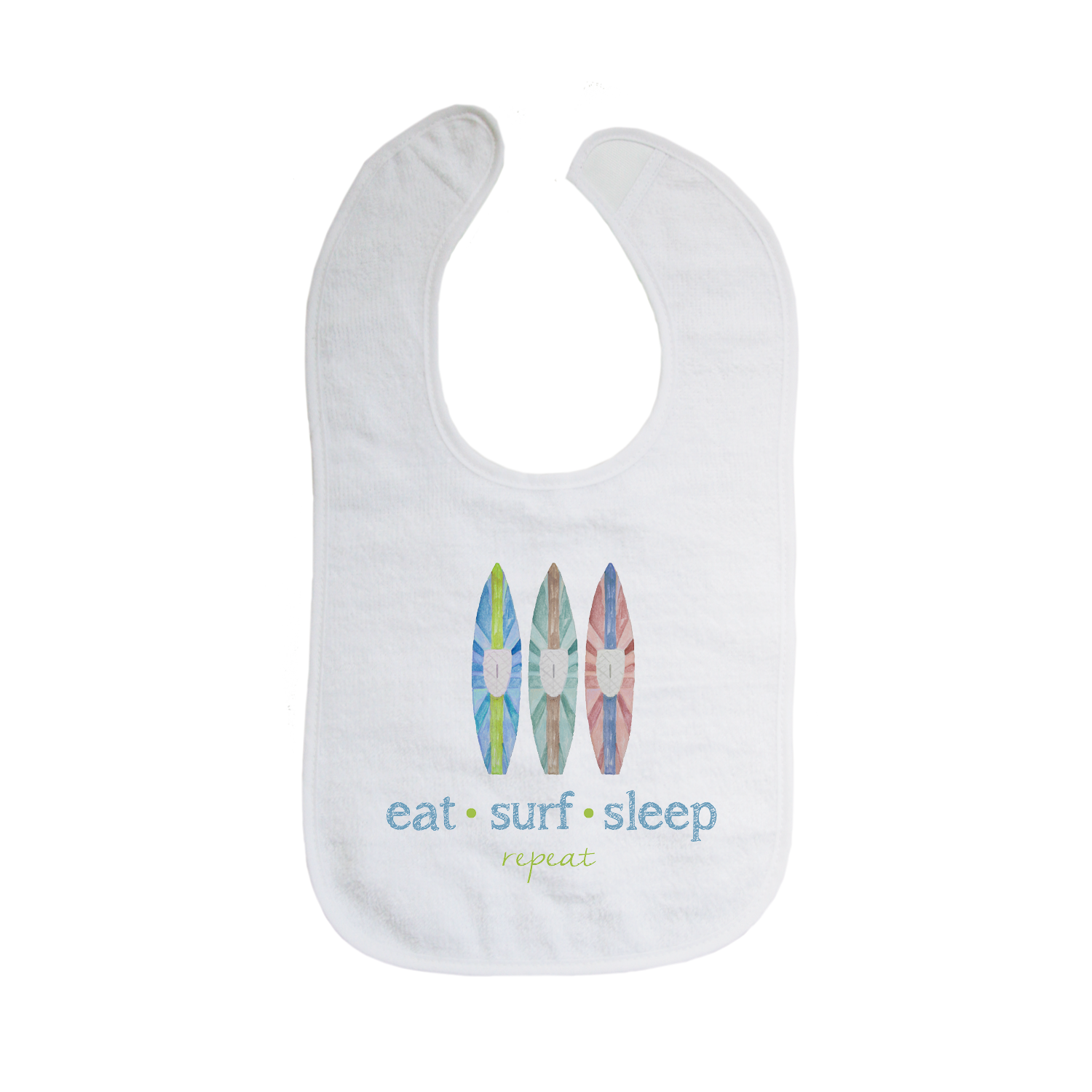 eat surf sleep repeat bib