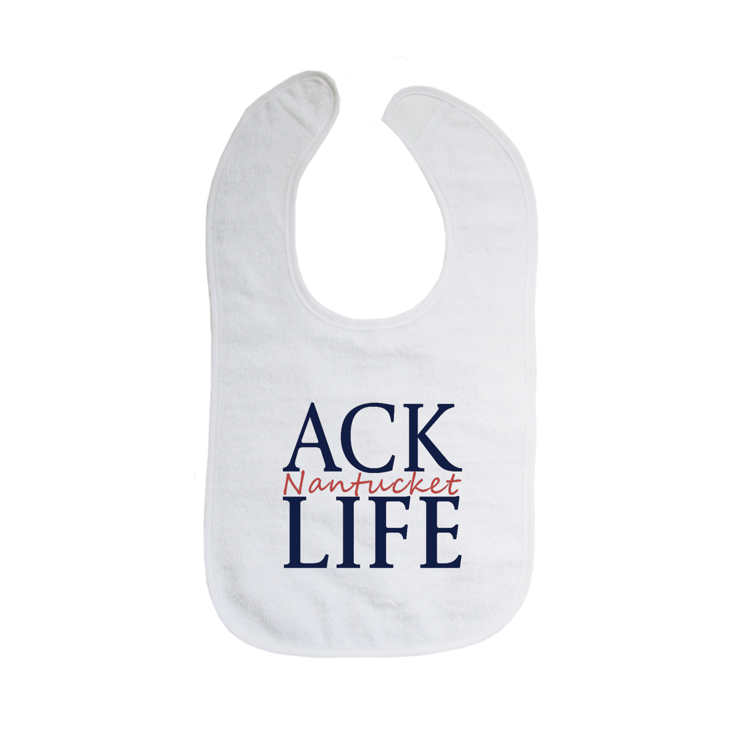 ACK Life Nantucket in nantucket red bib