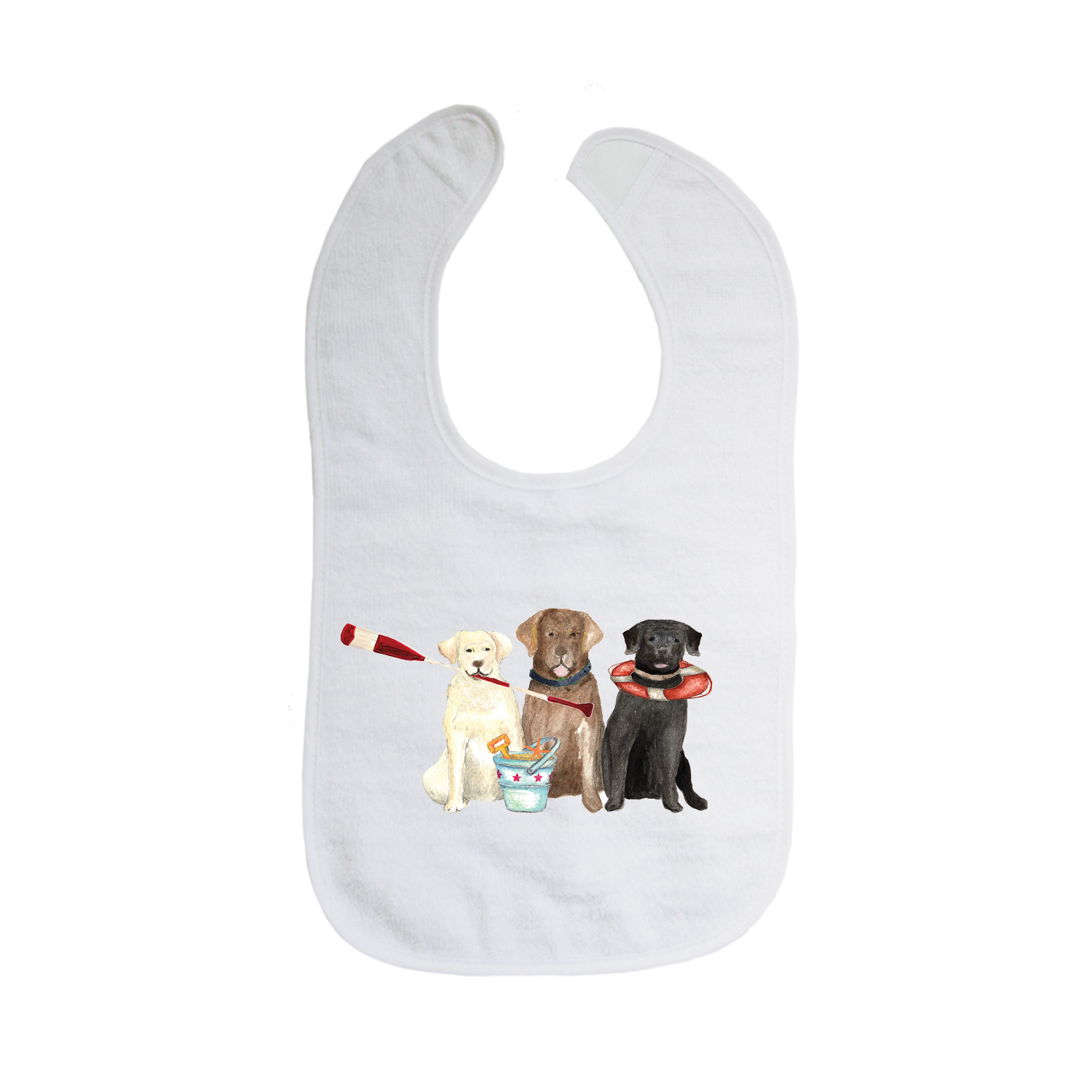 three labs nautical bib