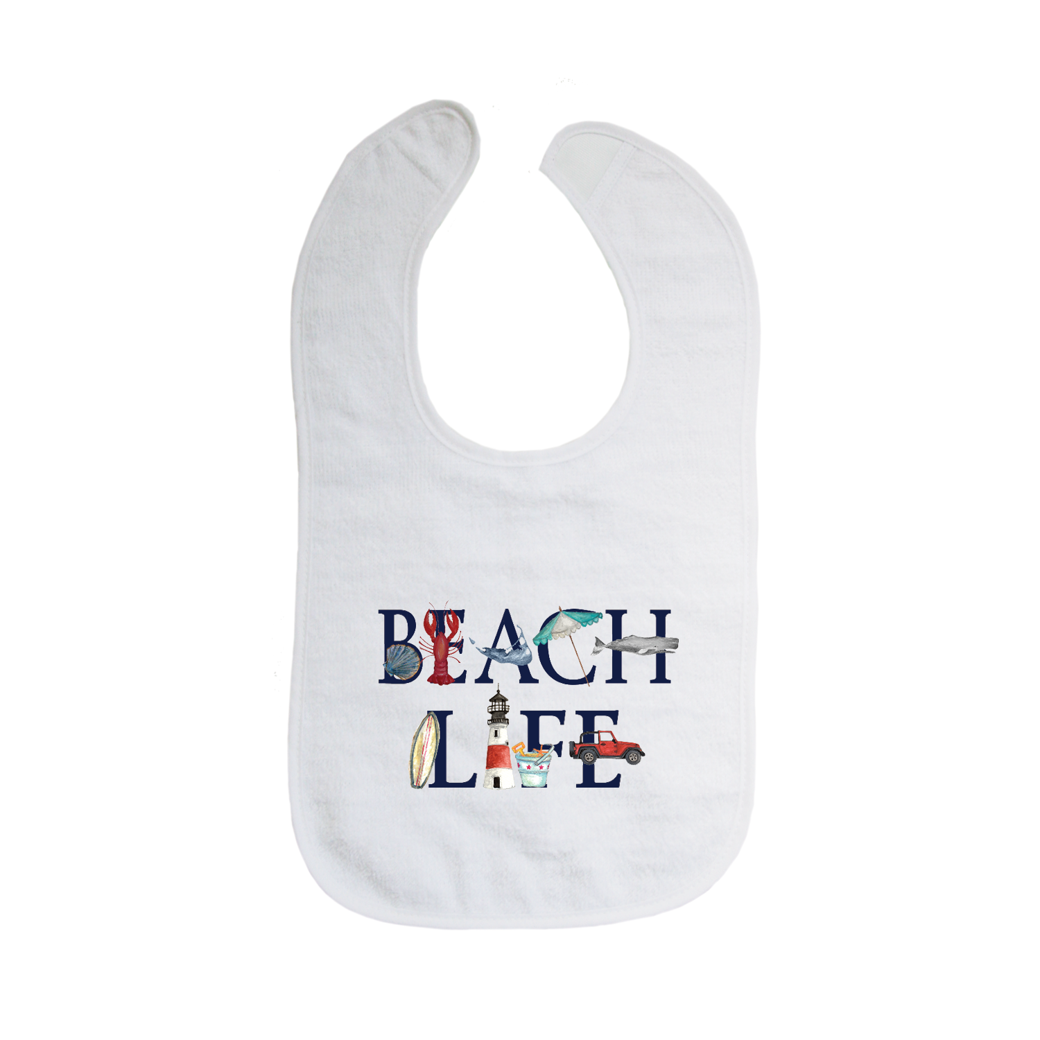 beach life nantucket bib