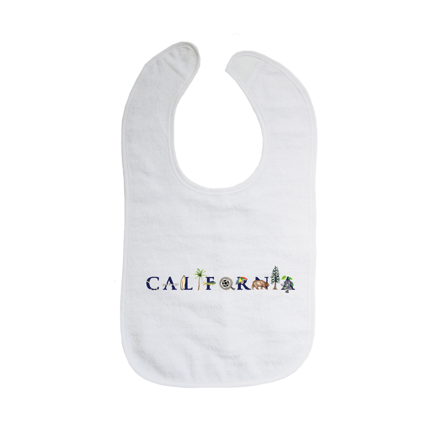 california blue font bib