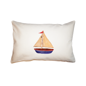 blue sailboat  small accent pillow