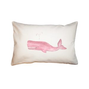 pink whale  small accent pillow