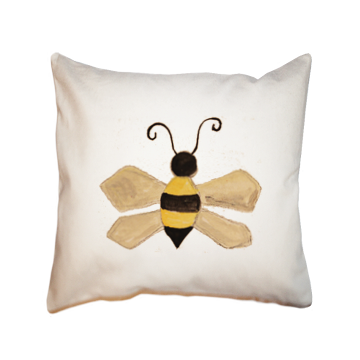 bumble bee square pillow
