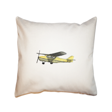 yellow airplane square pillow