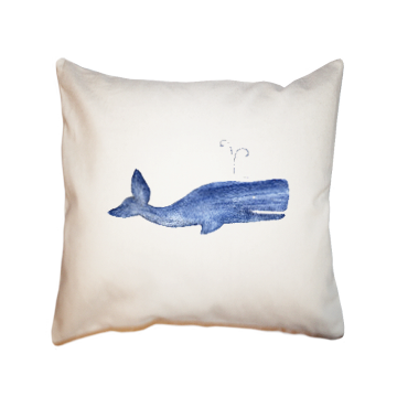 blue whale square pillow
