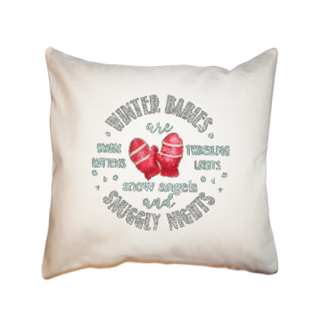winter baby square pillow