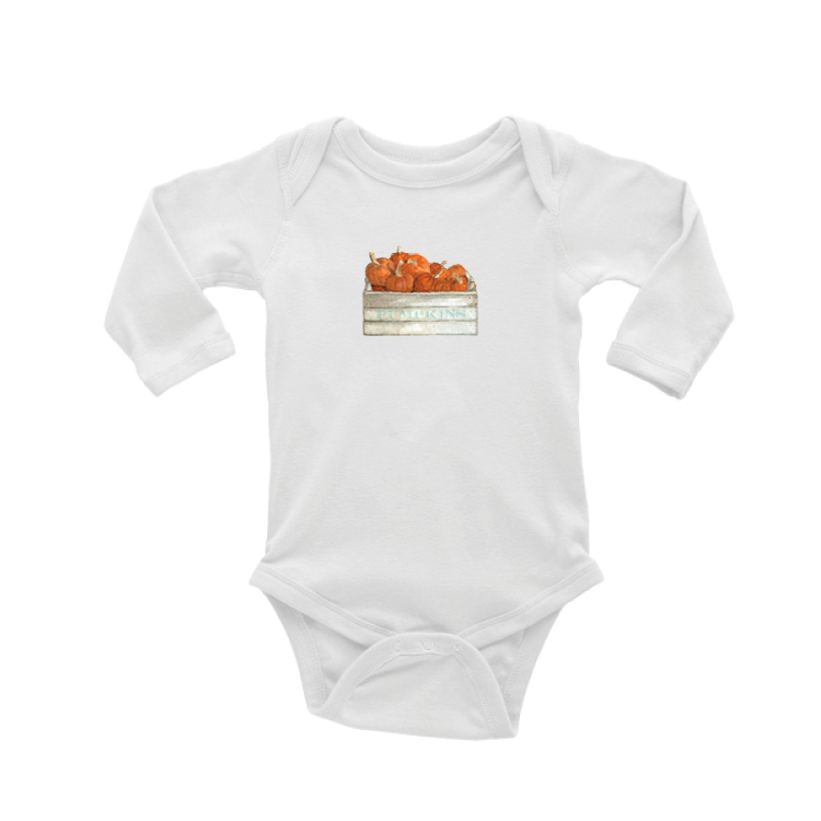pumpkins in crate baby snap up long sleeve