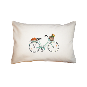 bike with pumpkins and sunflowers  small accent pillow