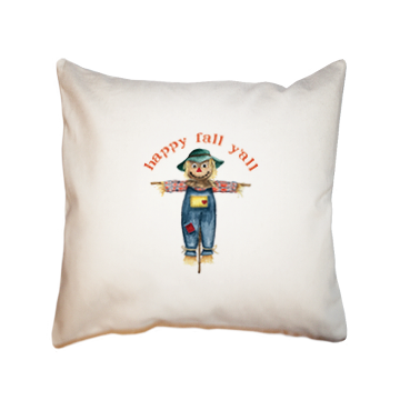 scarecrow happy fall y'all square pillow
