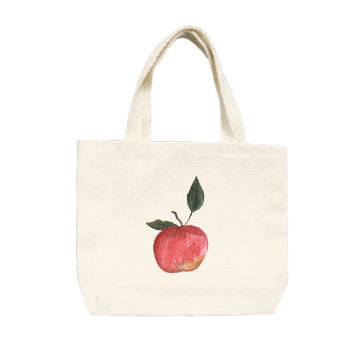 apple with leaf small tote