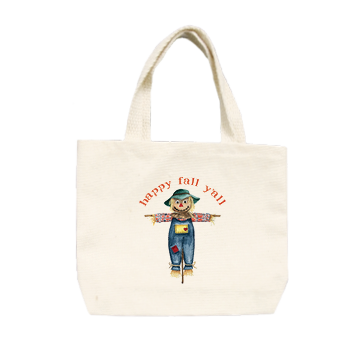 scarecrow happy fall y'all small tote