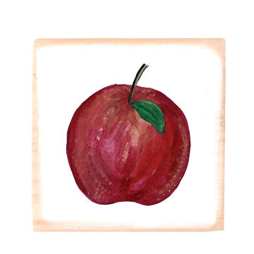 mcintosh apple square wood block