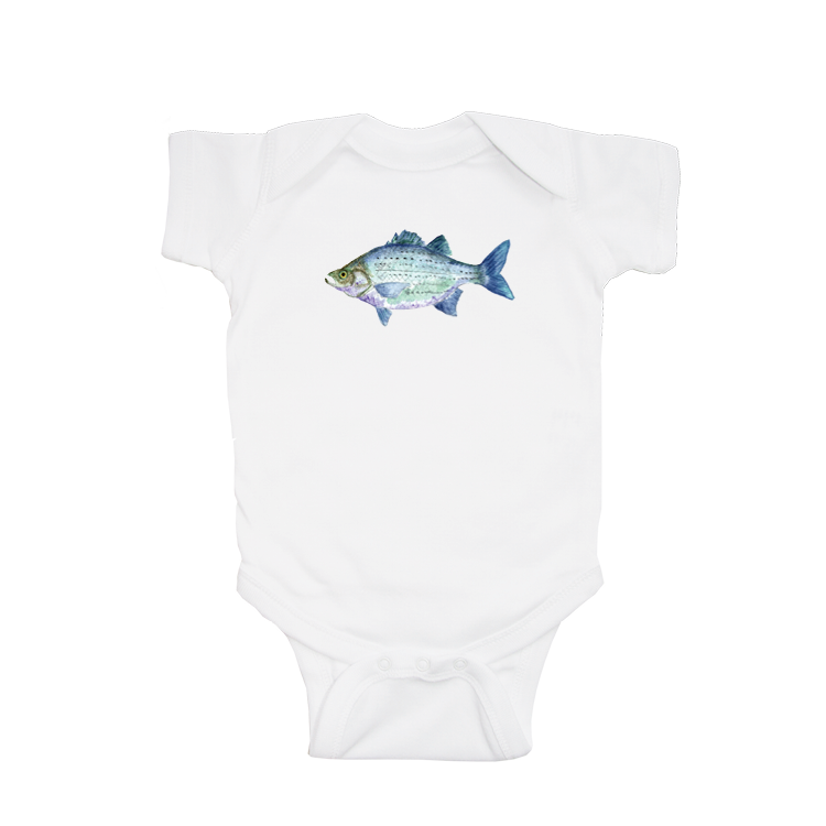 white bass baby snap up short sleeve